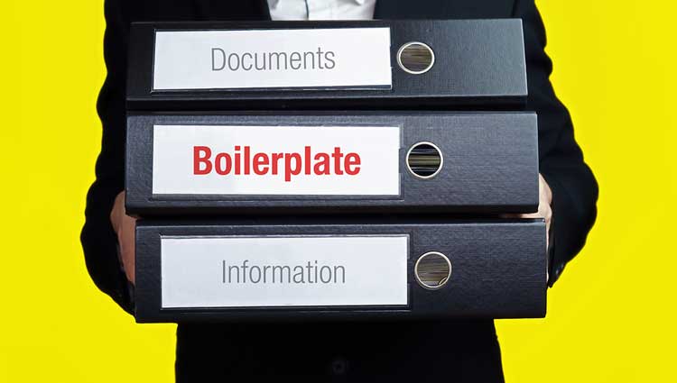 Man holding boilerplate documents