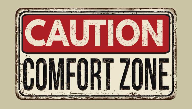 CAUTION: Comfort Zone Sign Serving as a Warning