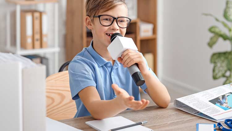 An image of a student having a mock job interview to practice for the real thing.